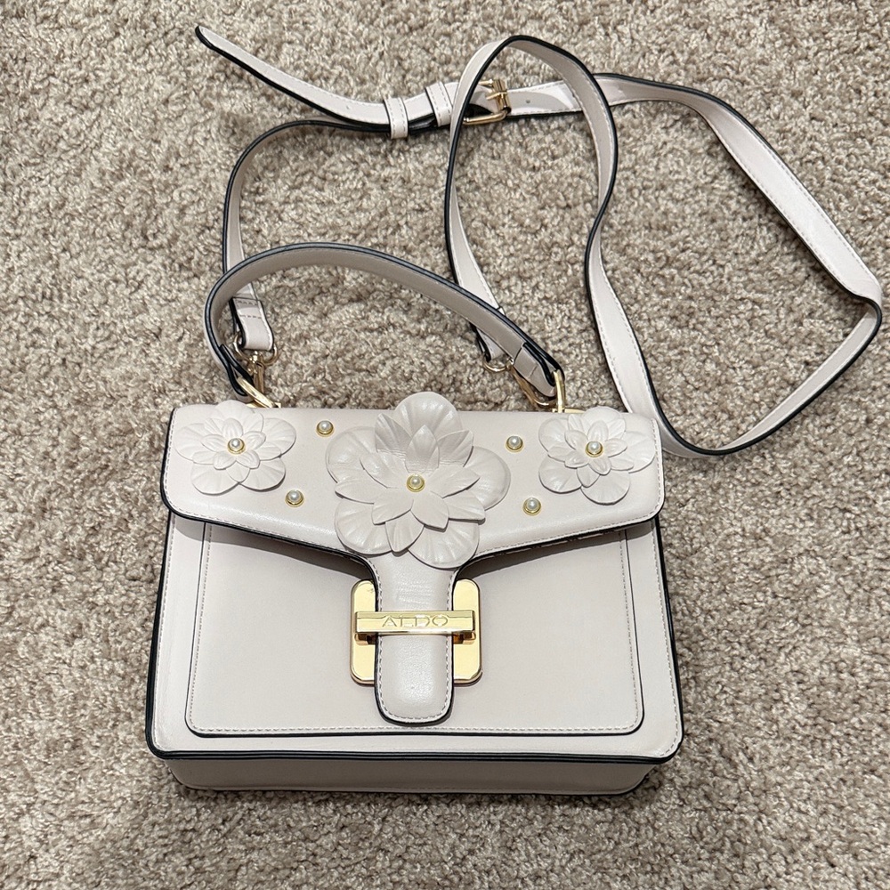 Aldo Cream Floral Crossbody Bag